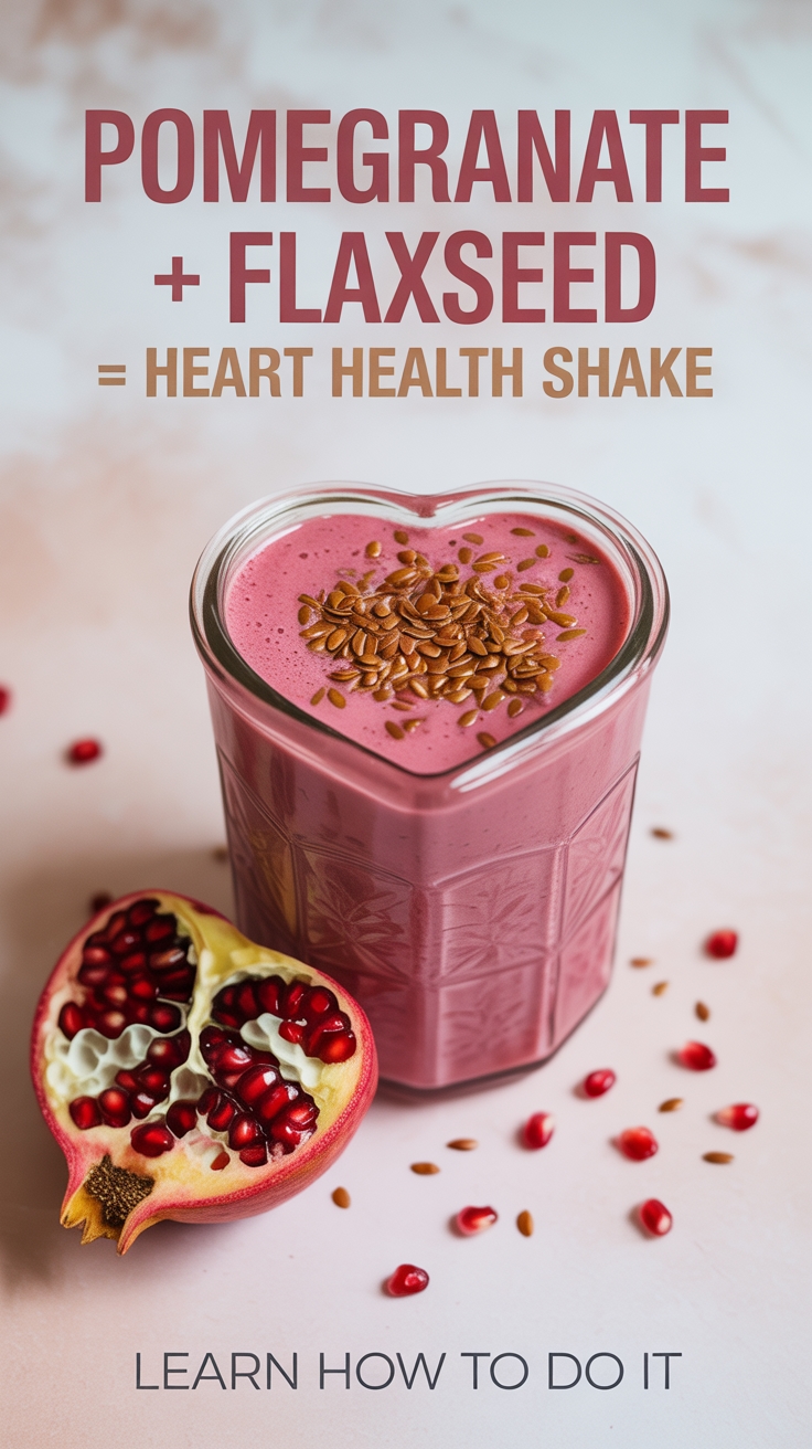 pomegranate flaxseed heart shake