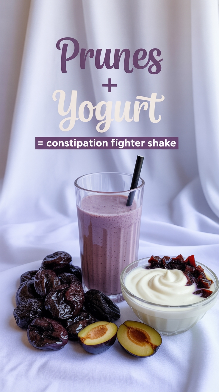 prune yogurt constipation relief