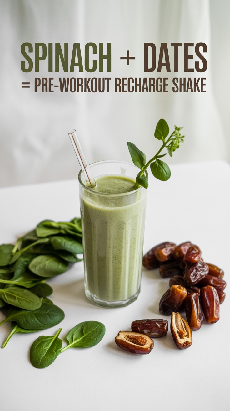 spinach dates pre workout shake