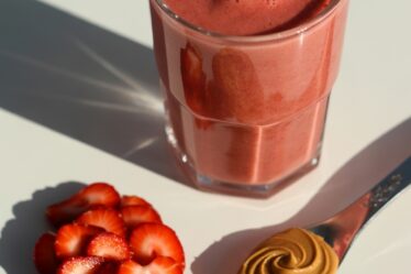 strawberry almond butter shake