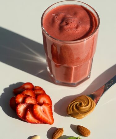 strawberry almond butter shake