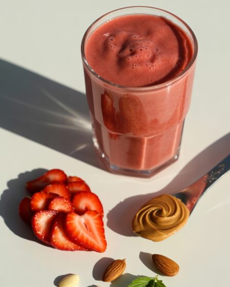 strawberry almond butter shake