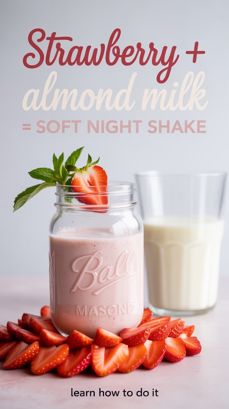 strawberry almond milk shake