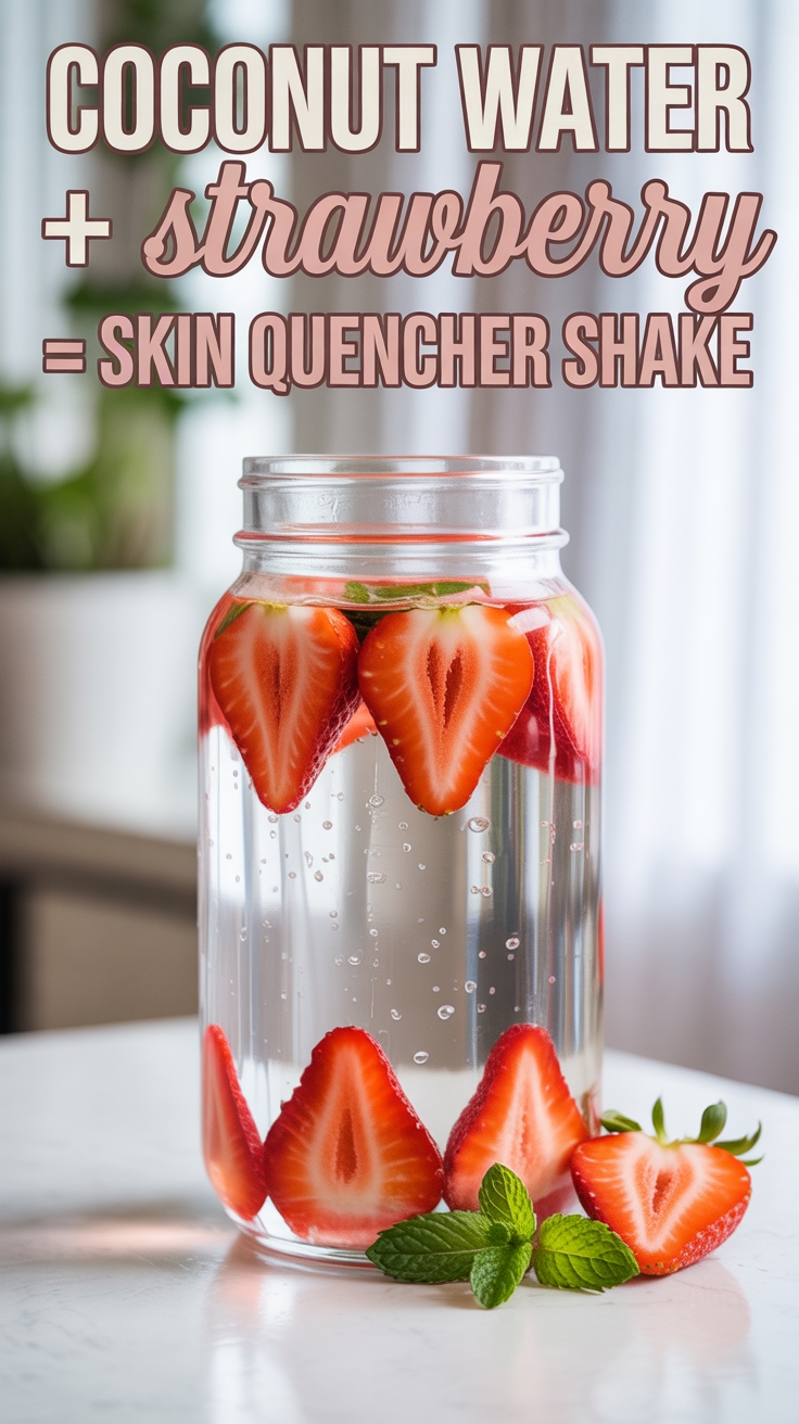 strawberry coconut skin shake